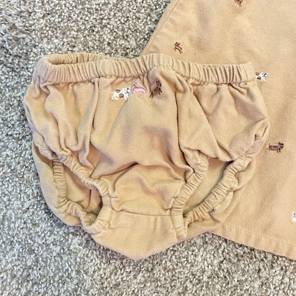 GYMBOREE 2002 Y2K Baby Girl Outfit 6-12 months Vintage 2pc set Dogs Puppy Poodle